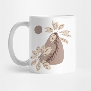 Modern Minimal Boho Abstract Shapes Flowers Plants Warm Tones  Design Mug